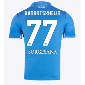 SSC Napoli Khvicha Kvaratskhelia #77 Domaci Dres 2024-25 Kratak Rukavima